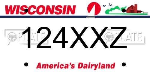 124XXZ Wisconsin License Plate