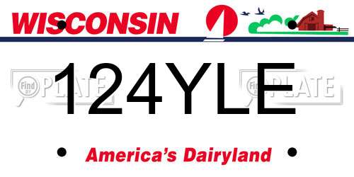 124YLE Wisconsin License Plate