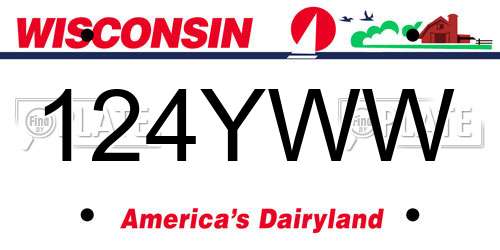 124YWW Wisconsin License Plate