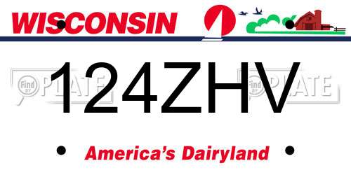 124ZHV Wisconsin License Plate