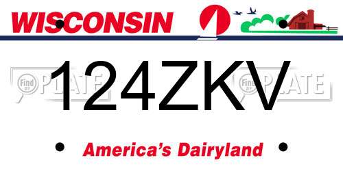 124ZKV Wisconsin License Plate