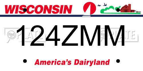 124ZMM Wisconsin License Plate
