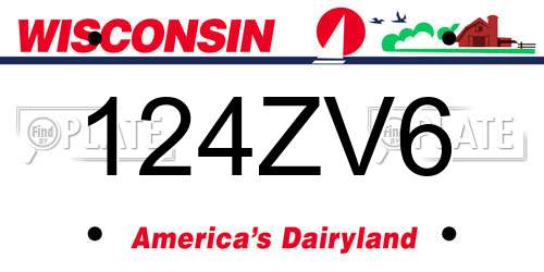 124ZV6 Wisconsin License Plate