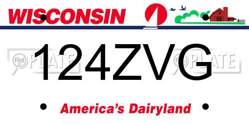 124ZVG Wisconsin License Plate