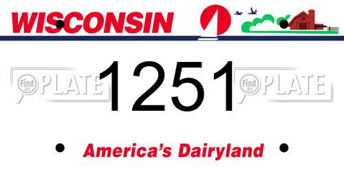 1251 Wisconsin License Plate