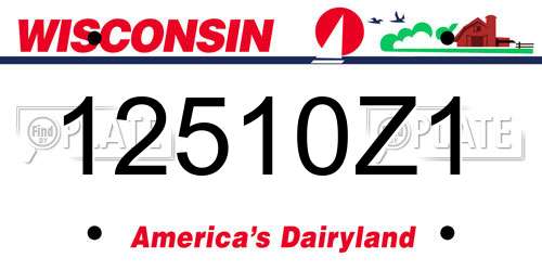 12510Z1 Wisconsin License Plate