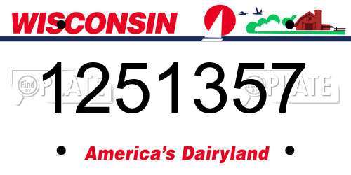 1251357 Wisconsin License Plate