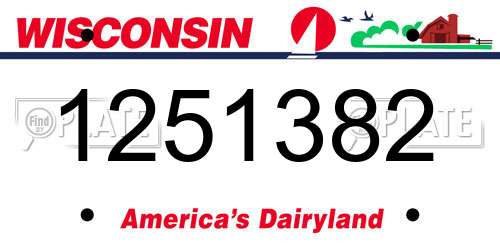 1251382 Wisconsin License Plate