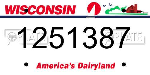 1251387 Wisconsin License Plate