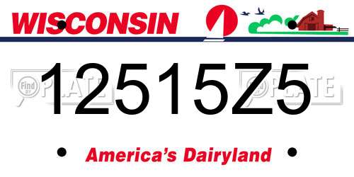 12515Z5 Wisconsin License Plate