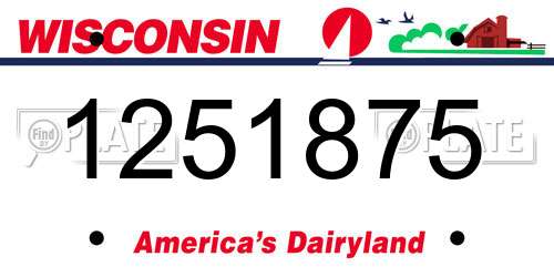1251875 Wisconsin License Plate