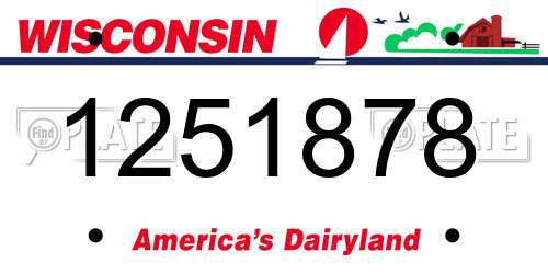 1251878 Wisconsin License Plate