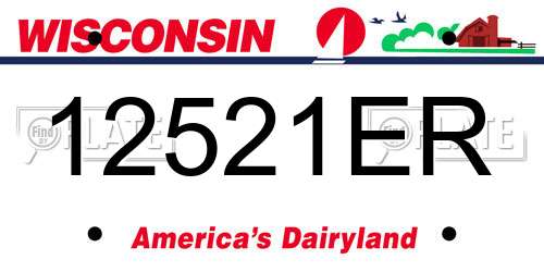 12521ER Wisconsin License Plate