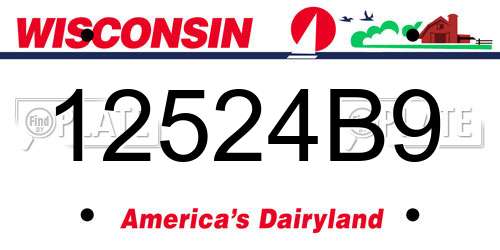 12524B9 Wisconsin License Plate