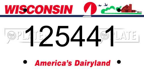 125441 Wisconsin License Plate