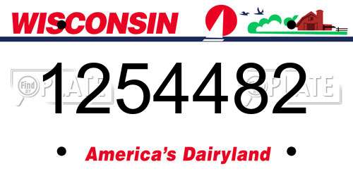1254482 Wisconsin License Plate