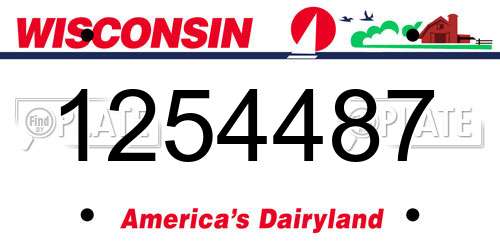1254487 Wisconsin License Plate