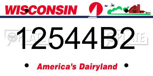 12544B2 Wisconsin License Plate