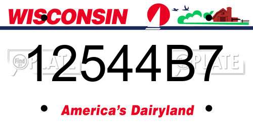 12544B7 Wisconsin License Plate