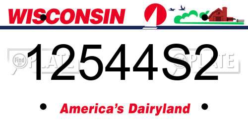 12544S2 Wisconsin License Plate