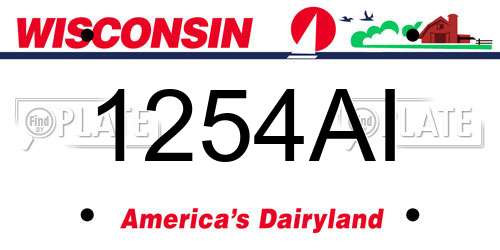 1254AI Wisconsin License Plate
