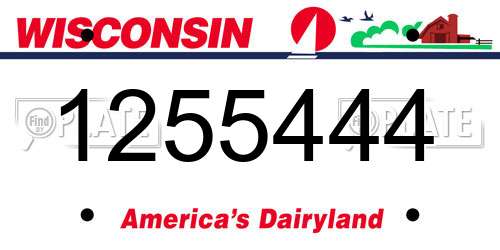 1255444 Wisconsin License Plate