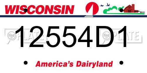 12554D1 Wisconsin License Plate