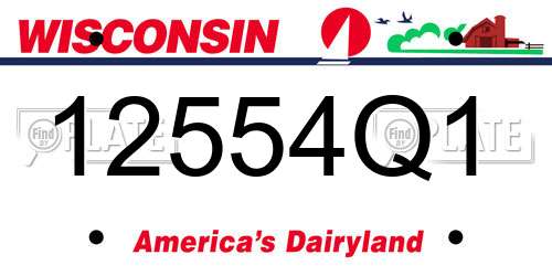 12554Q1 Wisconsin License Plate