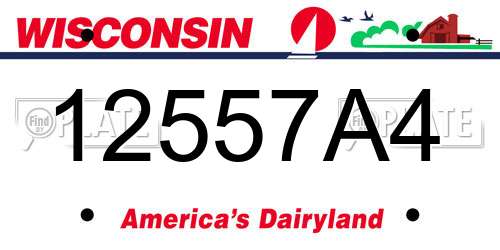 12557A4 Wisconsin License Plate