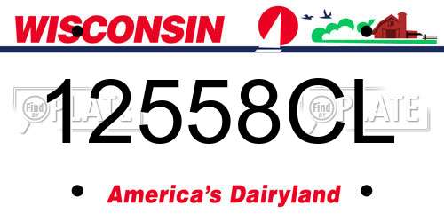 12558CL Wisconsin License Plate