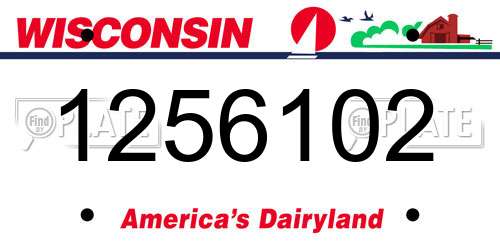1256102 Wisconsin License Plate