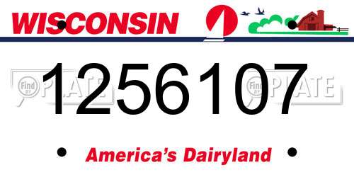 1256107 Wisconsin License Plate