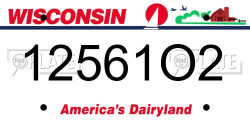 12561O2 Wisconsin License Plate