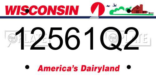 12561Q2 Wisconsin License Plate