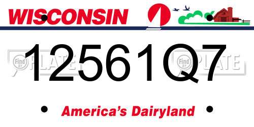 12561Q7 Wisconsin License Plate
