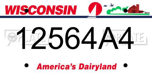 12564A4 Wisconsin License Plate