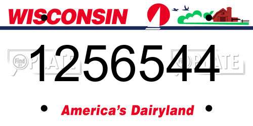 1256544 Wisconsin License Plate