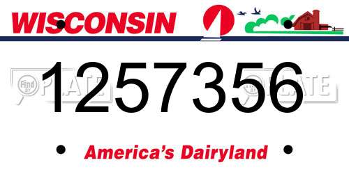1257356 Wisconsin License Plate