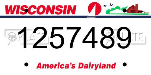 1257489 Wisconsin License Plate