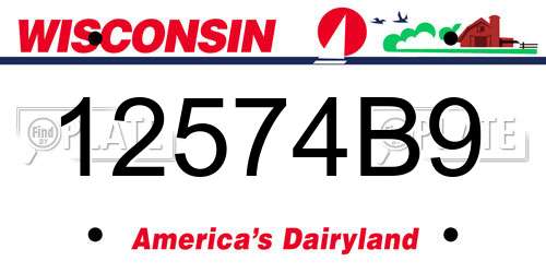 12574B9 Wisconsin License Plate