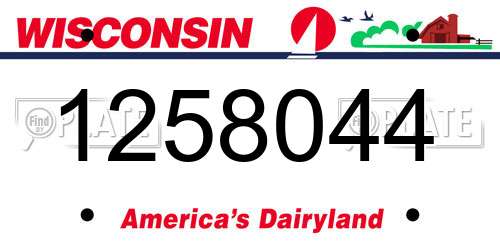 1258044 Wisconsin License Plate