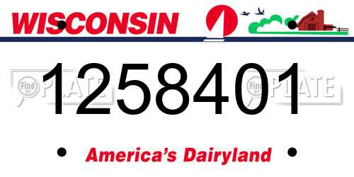 1258401 Wisconsin License Plate