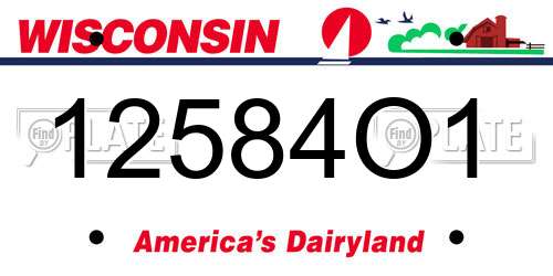 12584O1 Wisconsin License Plate