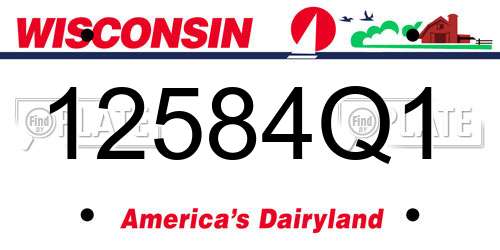 12584Q1 Wisconsin License Plate