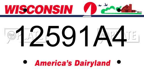 12591A4 Wisconsin License Plate