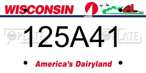 125A41 Wisconsin License Plate