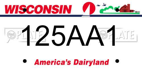 125AA1 Wisconsin License Plate