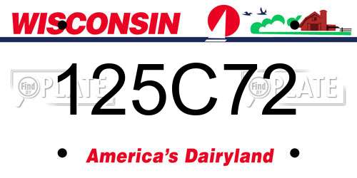 125C72 Wisconsin License Plate
