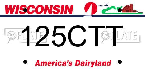 125CTT Wisconsin License Plate