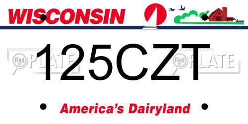 125CZT Wisconsin License Plate